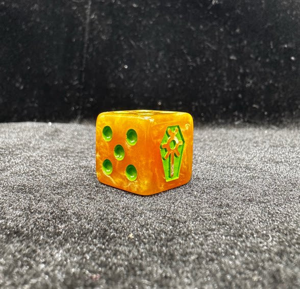 Acrylic D6 Dice – Swirl Pearlescent – 40k Necron 1 – alternate product view