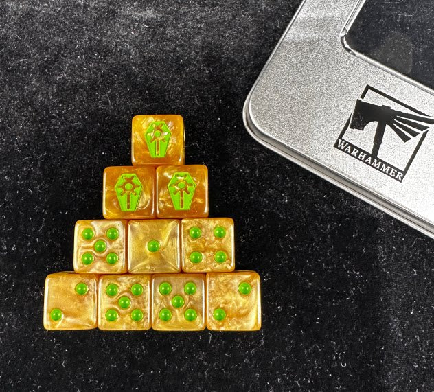 Acrylic D6 Dice – Swirl Pearlescent – 40k Necron 1 – alternate product view