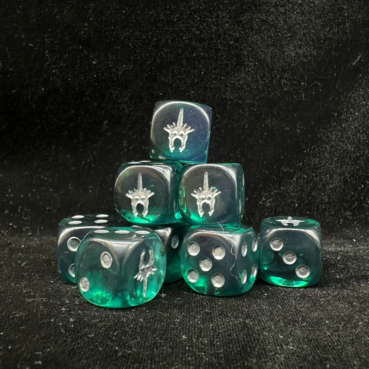 Acrylic D6 Dice – Teal Pearlescent – alternate product view