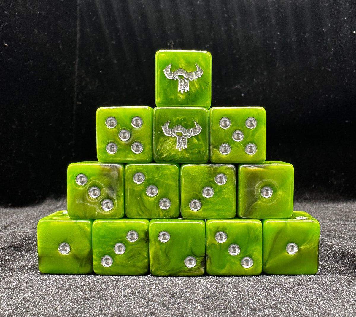 Acrylic D6 Dice – Turquoise Vortex