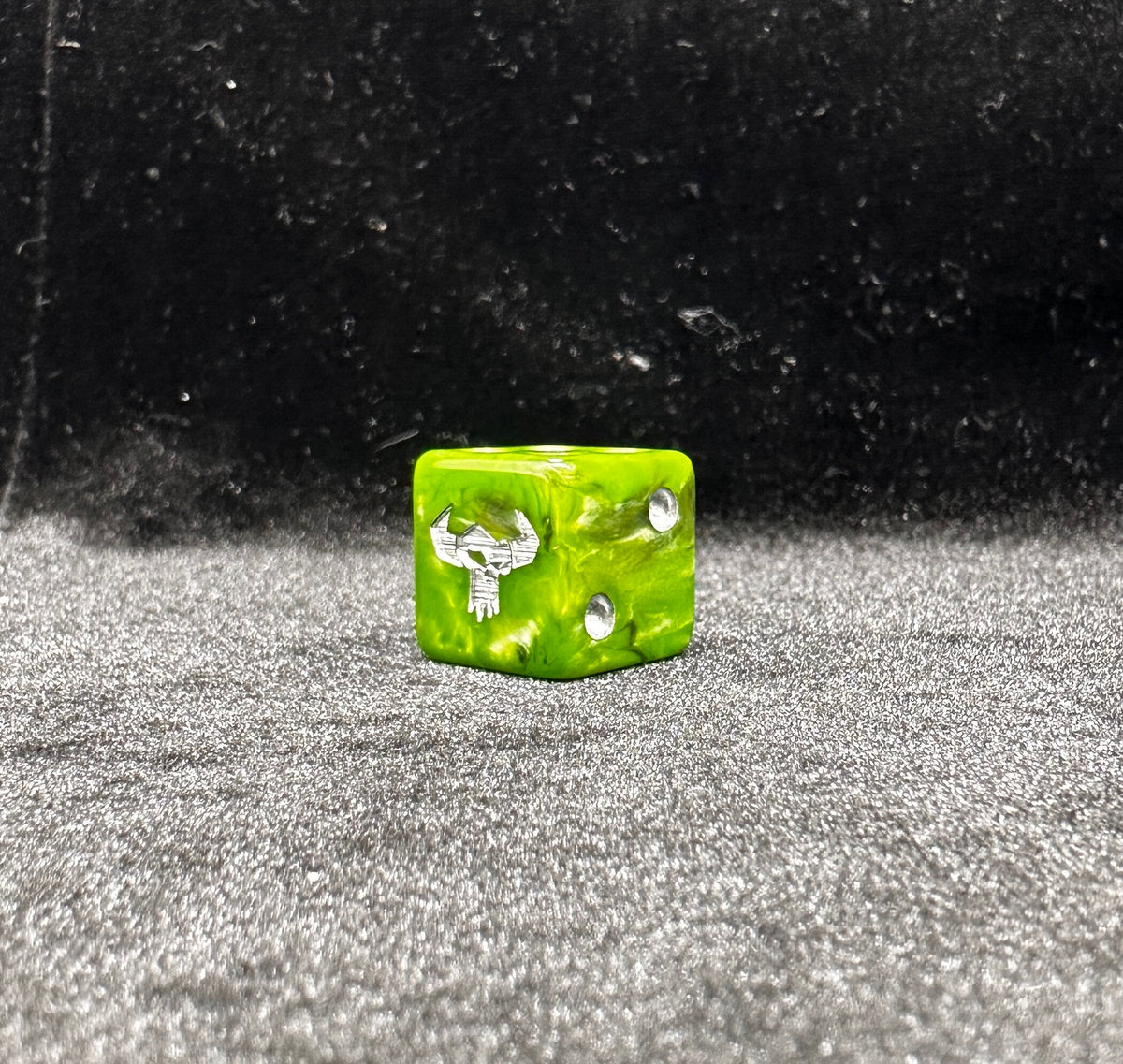 Acrylic D6 Dice – Turquoise Vortex – alternate product view