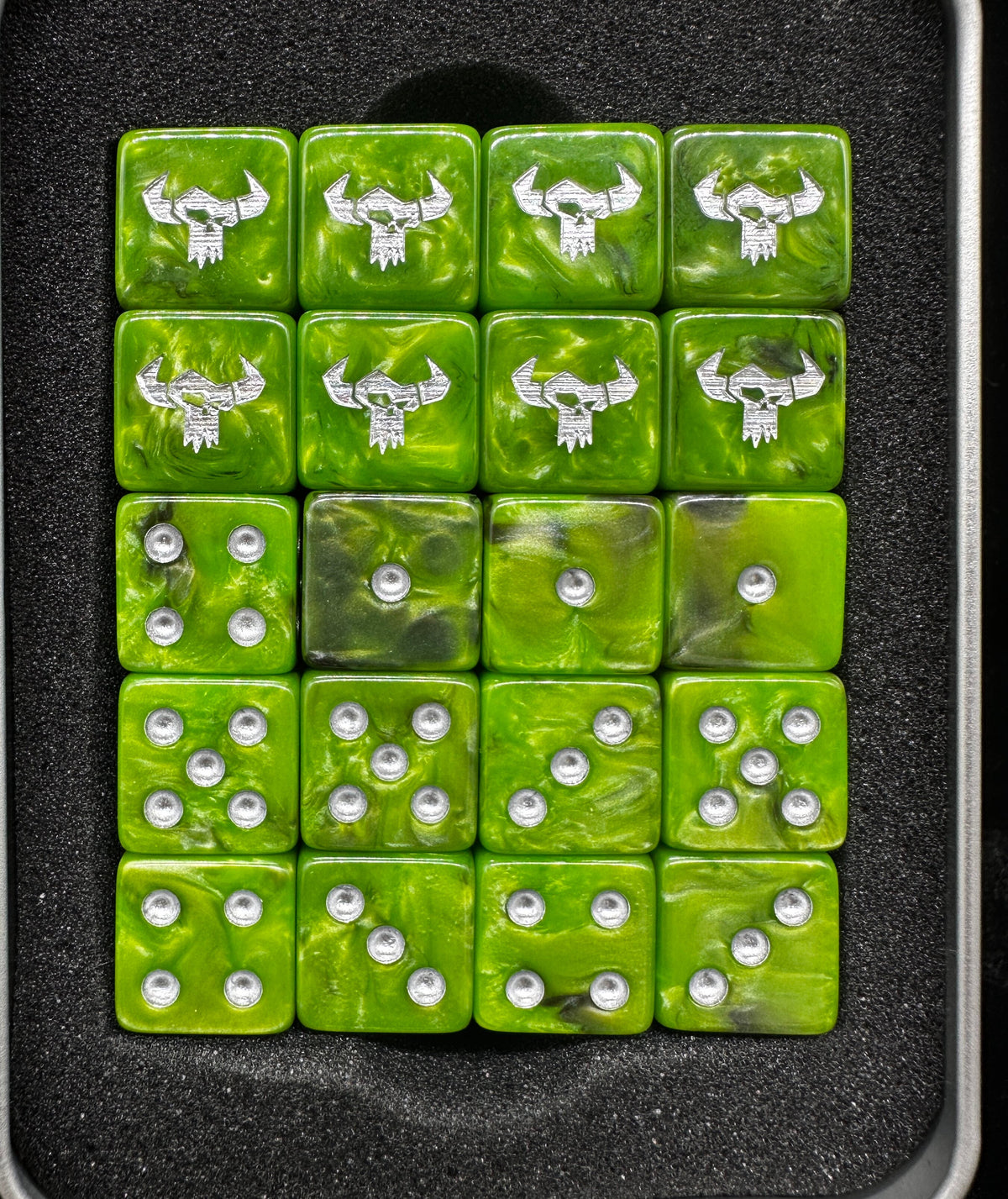 Acrylic D6 Dice – Turquoise Vortex – alternate product view