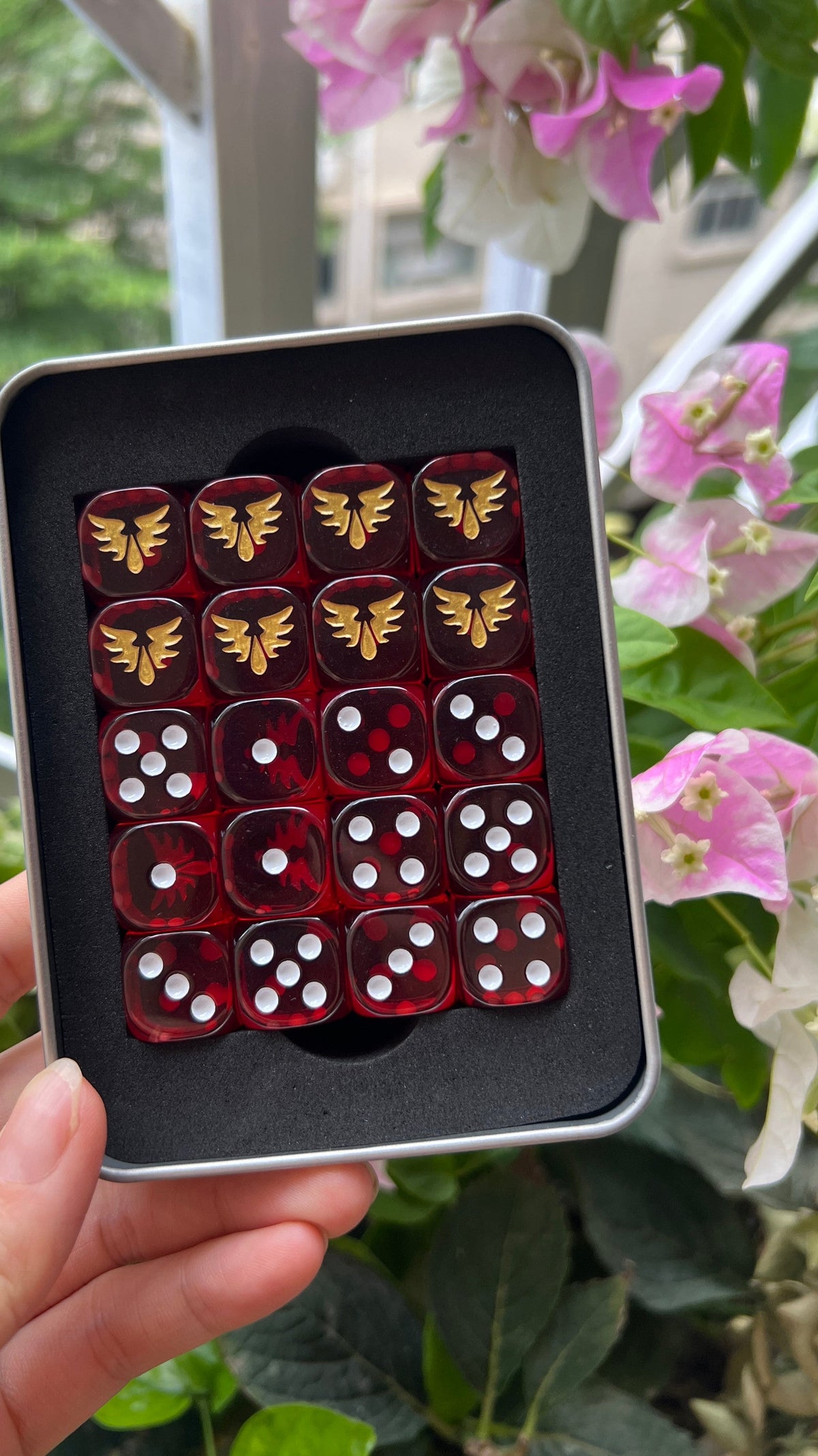 Acrylic D6 Dice – White Pips