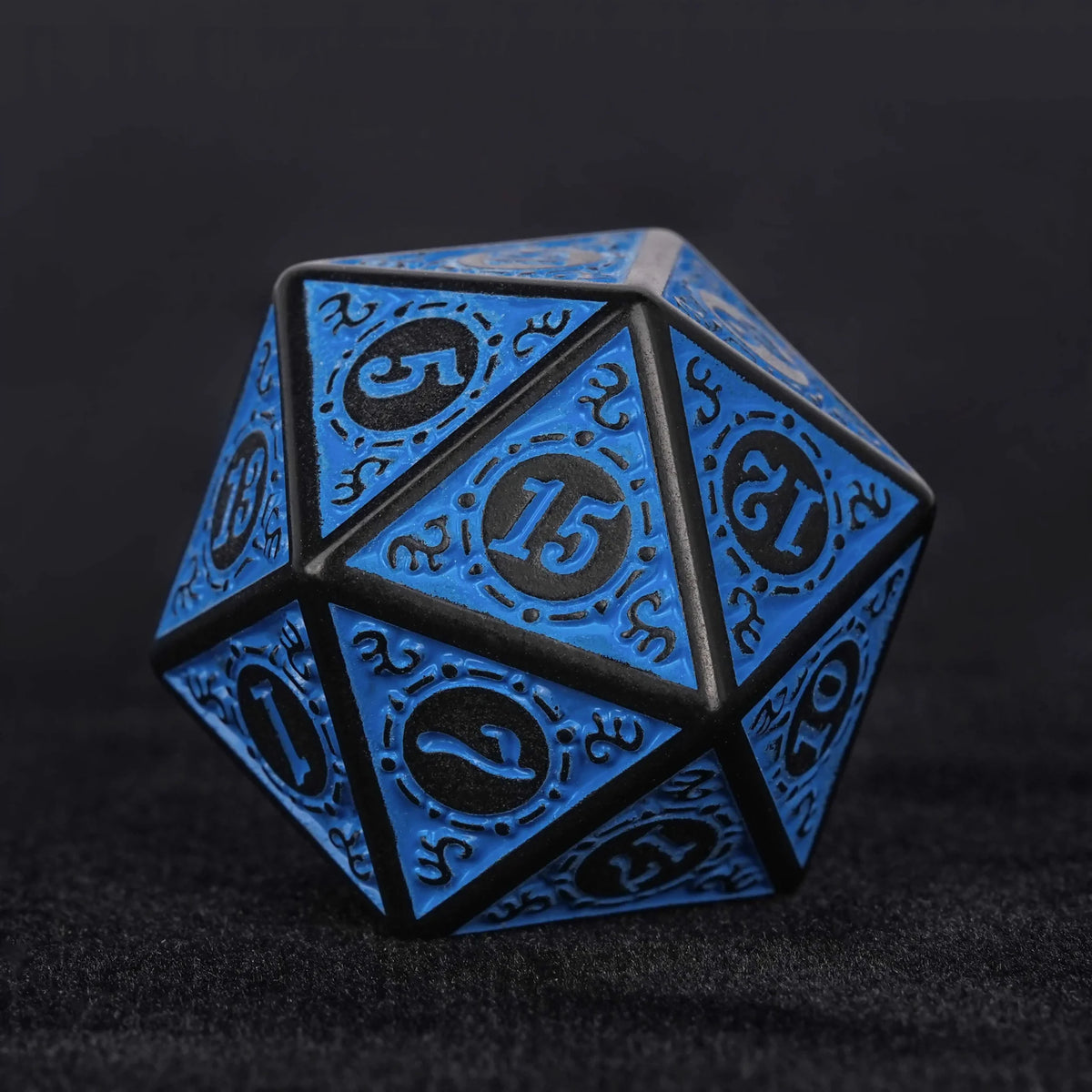 Acrylic DND Dice Set – Personalized Design – Personalized Design 2 – Blue patterned acrylic DND dice set