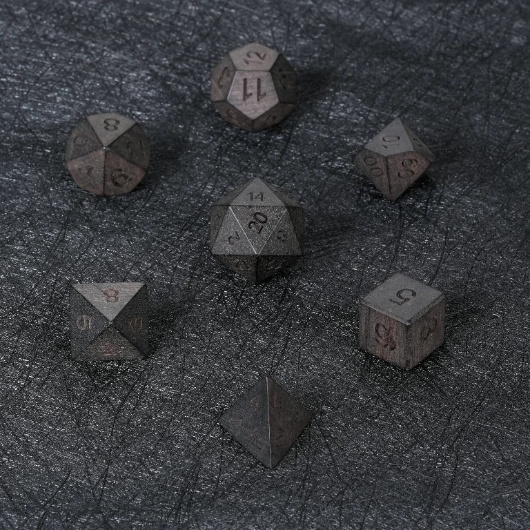 African Blackwood Acrylic DND Dice Set – African Blackwood D&D Dice Set