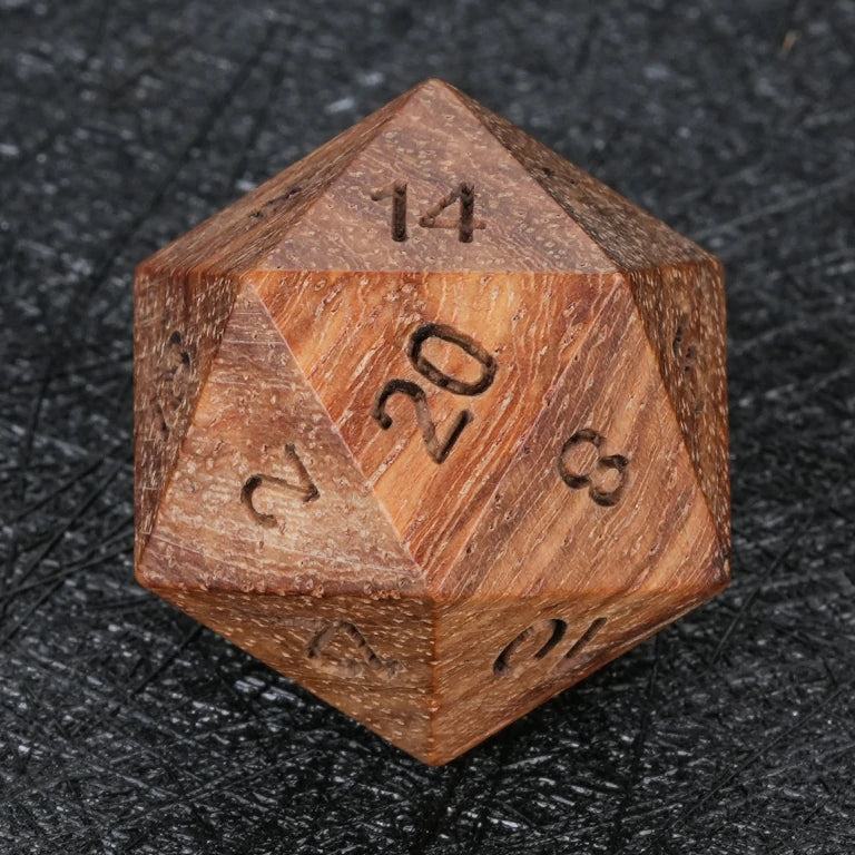 African Teak Acrylic D&D Dice Set – African Teak DND D20 Dice