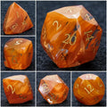 Amber Orange Gemstone DND Dice Set – DND Dice | Diamond Cut Amber - Orange Glass Gemstone Dice Set
