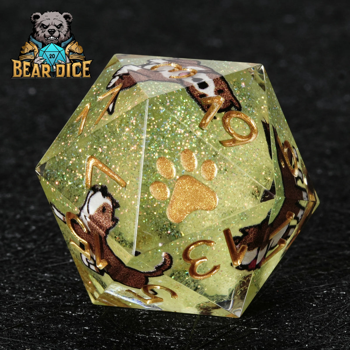 American Pit Bull Glitter Resin D20 Die