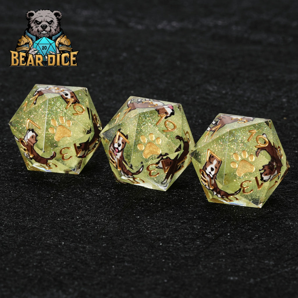 American Pit Bull Glitter Resin D20 Die – alternate product view