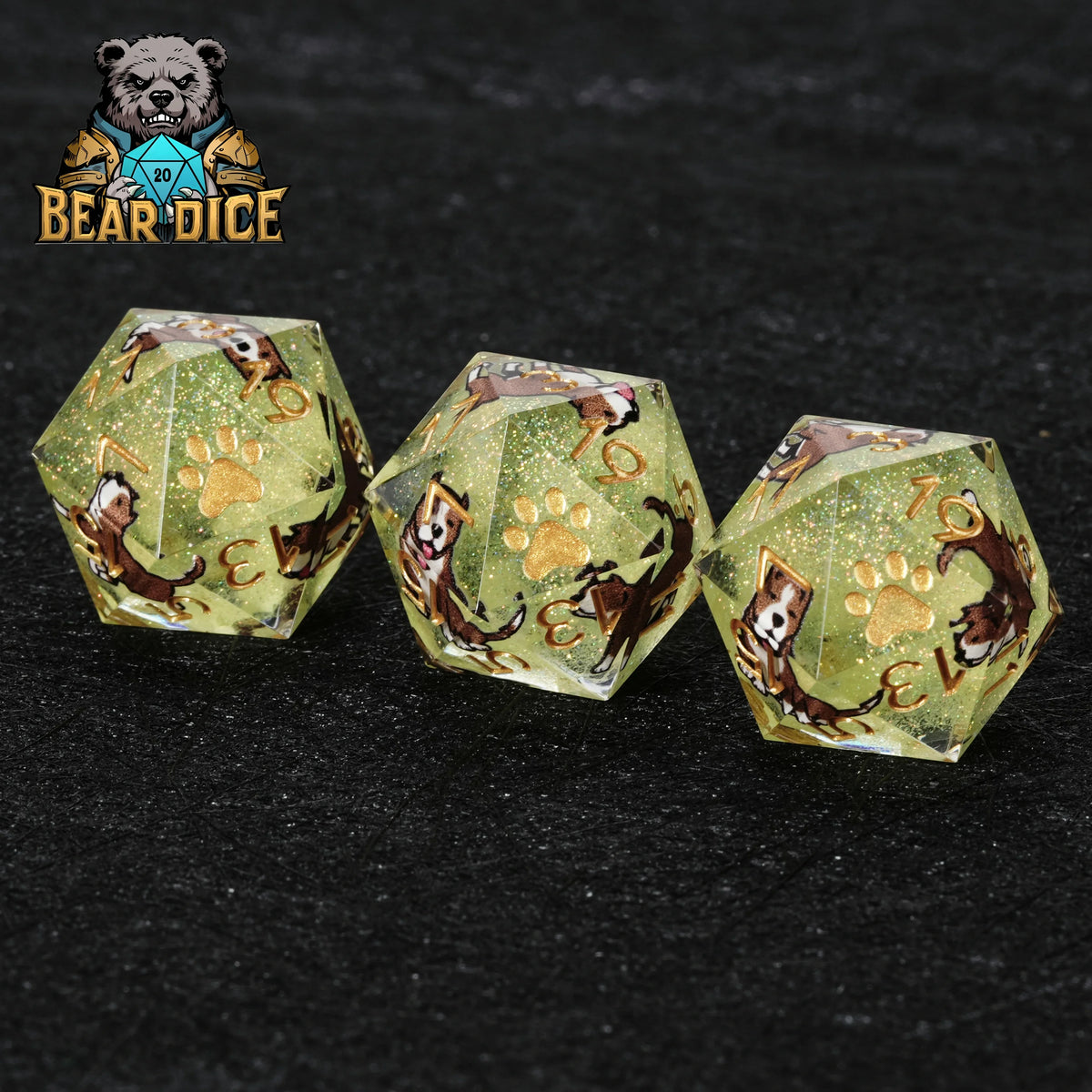 American Pit Bull Glitter Resin D20 Die – alternate product view