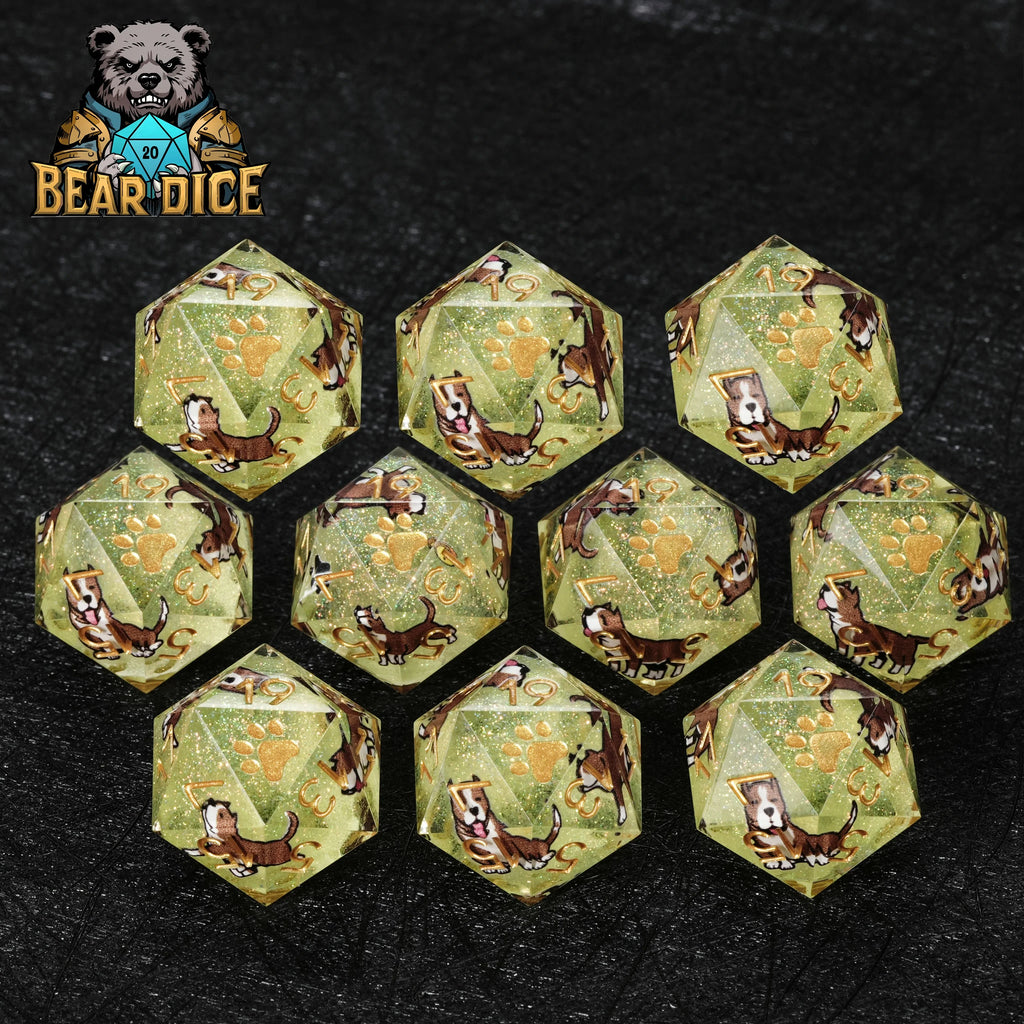 American Pit Bull Glitter Resin D20 Die – alternate product view