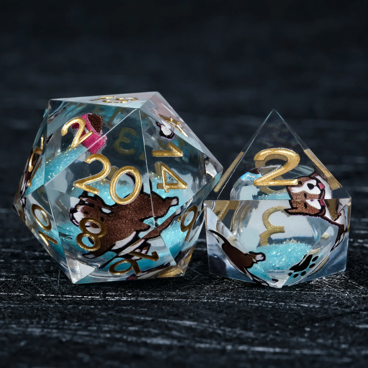 American Pit Liquid Core Dice Set – Gold Numbers – alternate product view