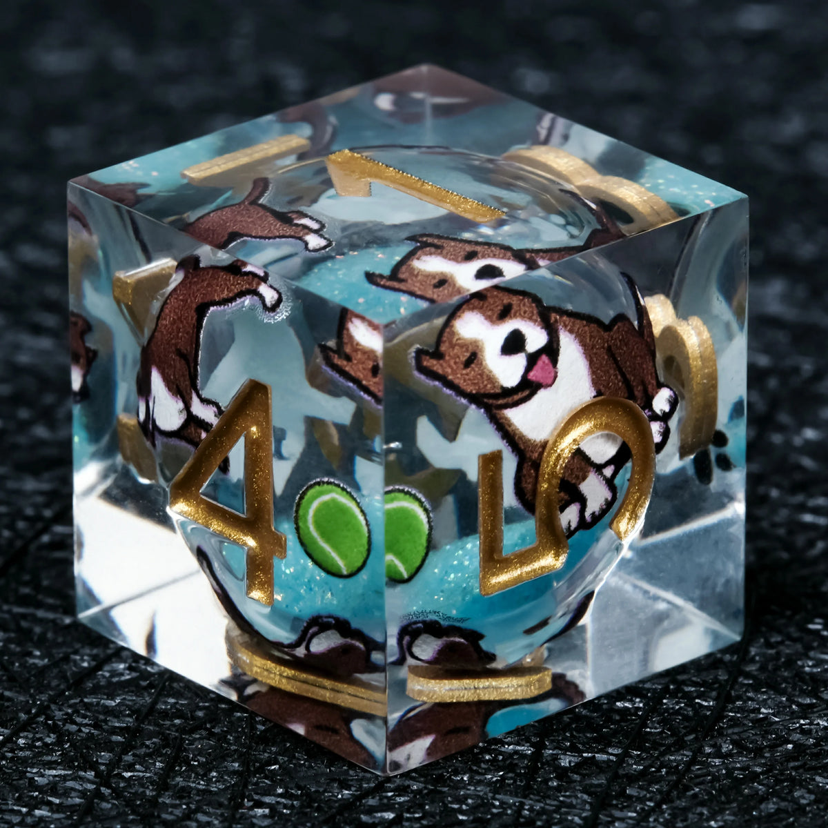 American Pit Liquid Core Dice Set – Gold Numbers – alternate product view
