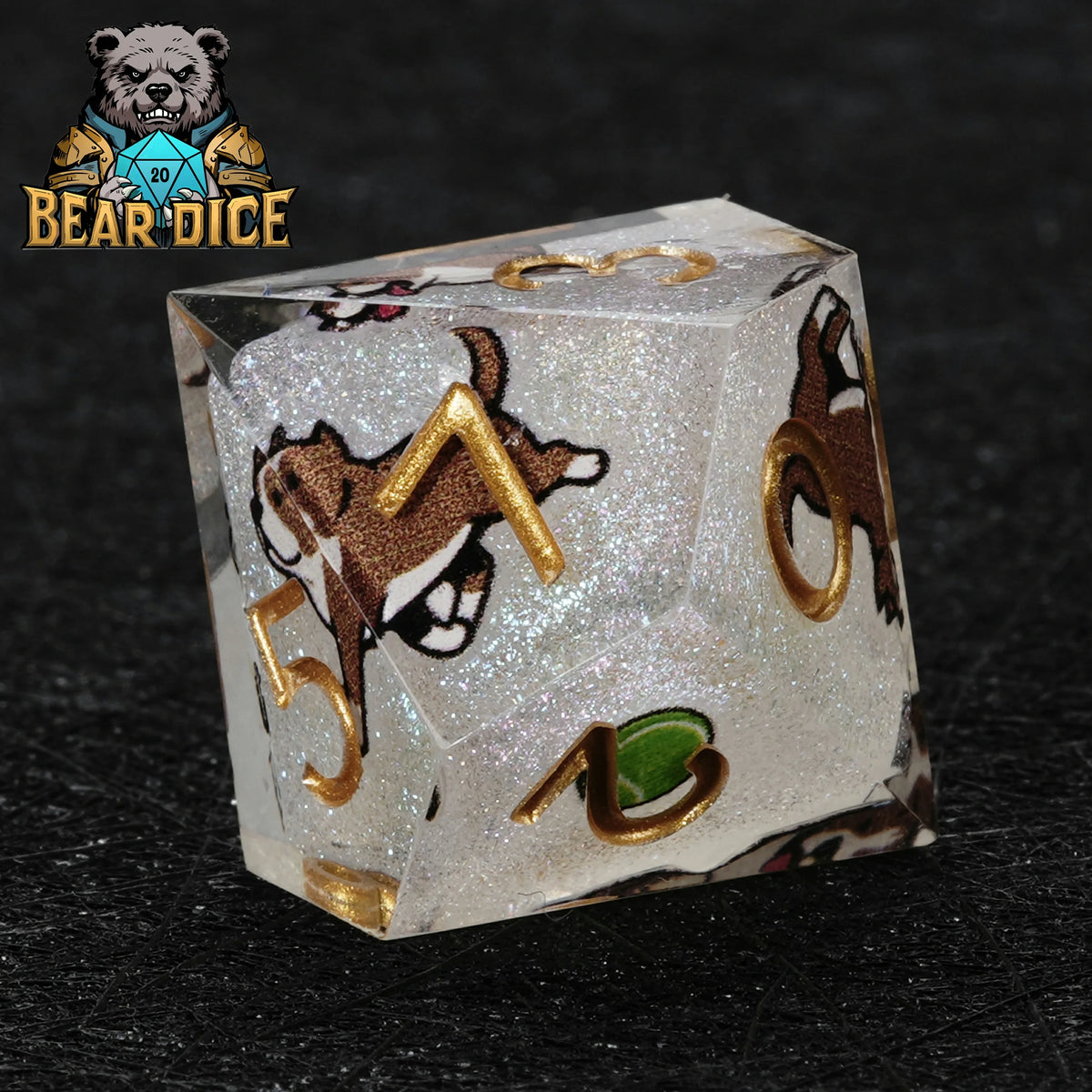 American Pit Resin D10 Dice – Glitter – alternate product view