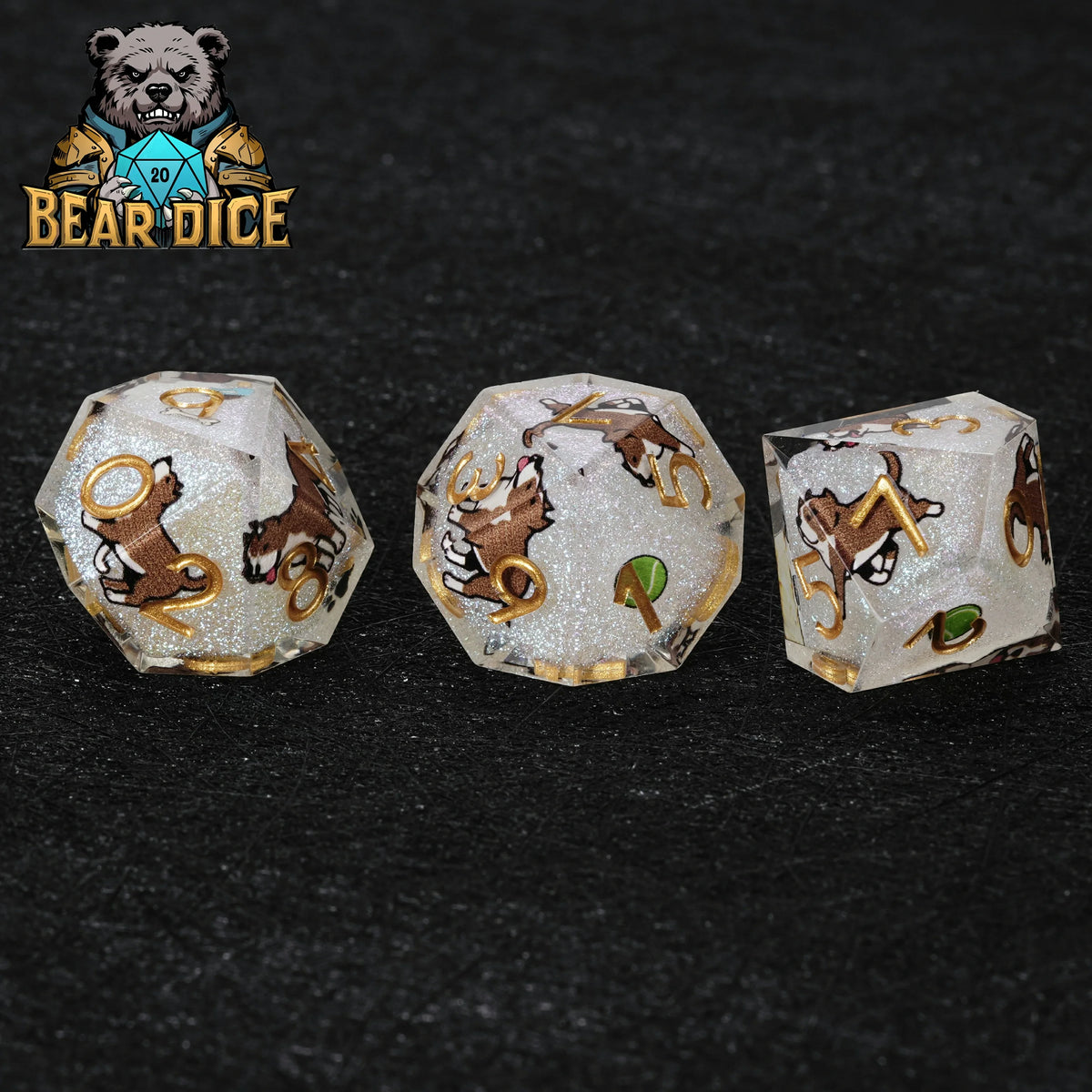 American Pit Resin D10 Dice – Glitter – alternate product view