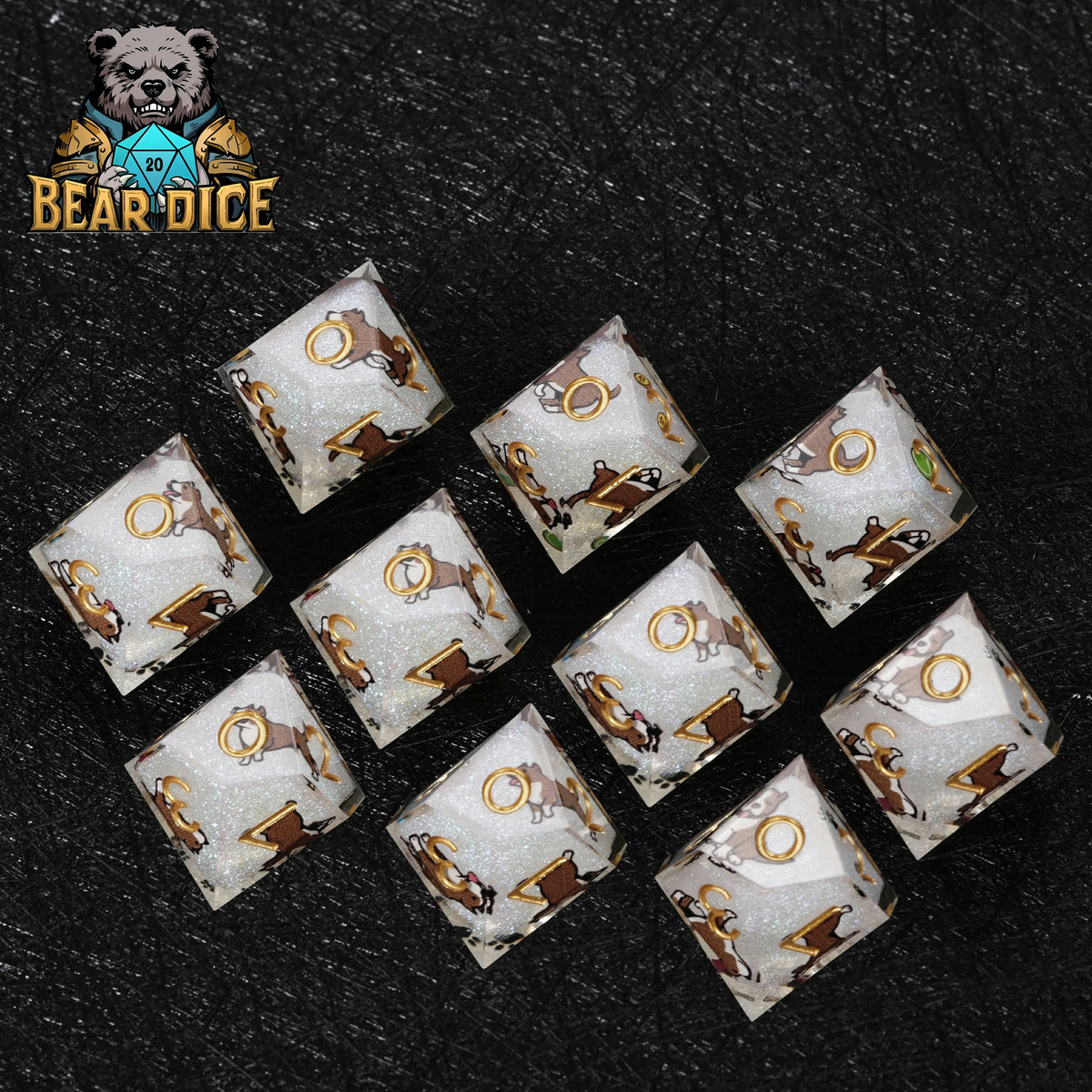 American Pit Resin D10 Dice – Glitter