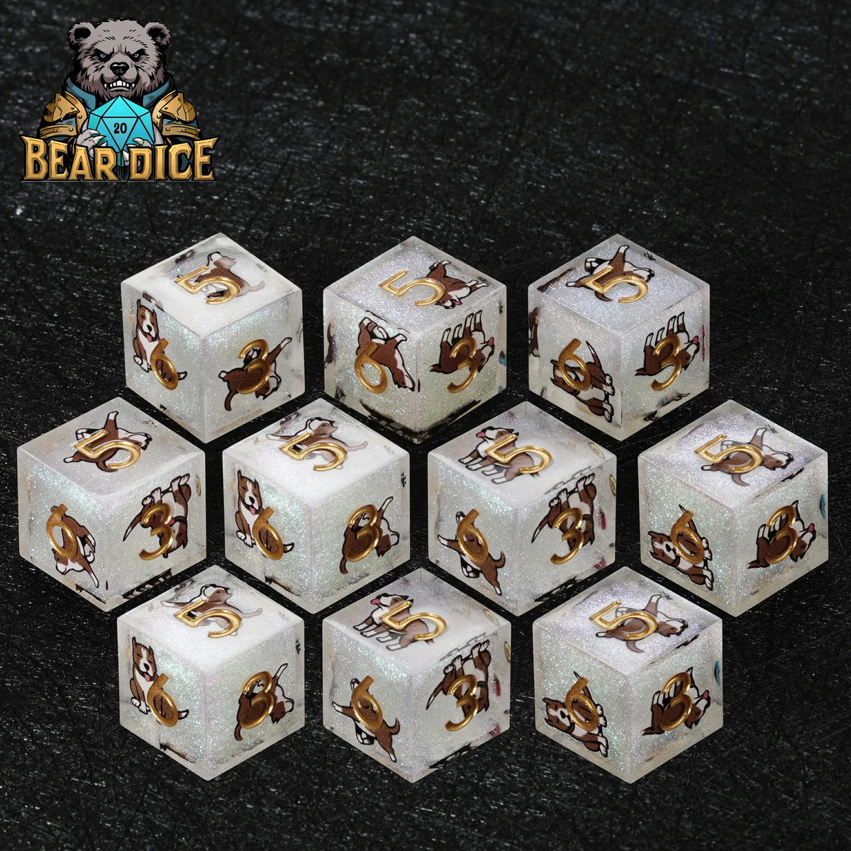 American Pit Resin D6 Dice – Glitter – alternate product view