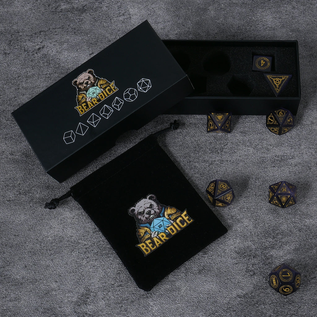 Amethyst Magical Natural Stone DND Dice Set – alternate product view