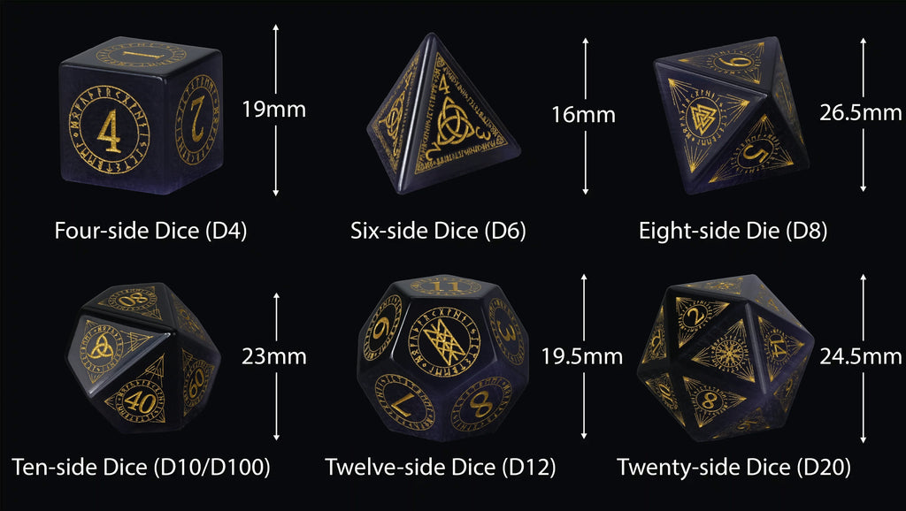 Amethyst Magical Natural Stone DND Dice Set – alternate product view