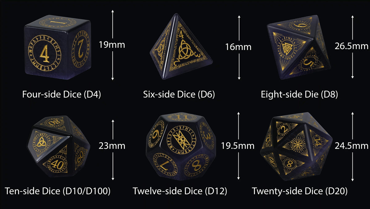 Amethyst Magical Natural Stone DND Dice Set – alternate product view