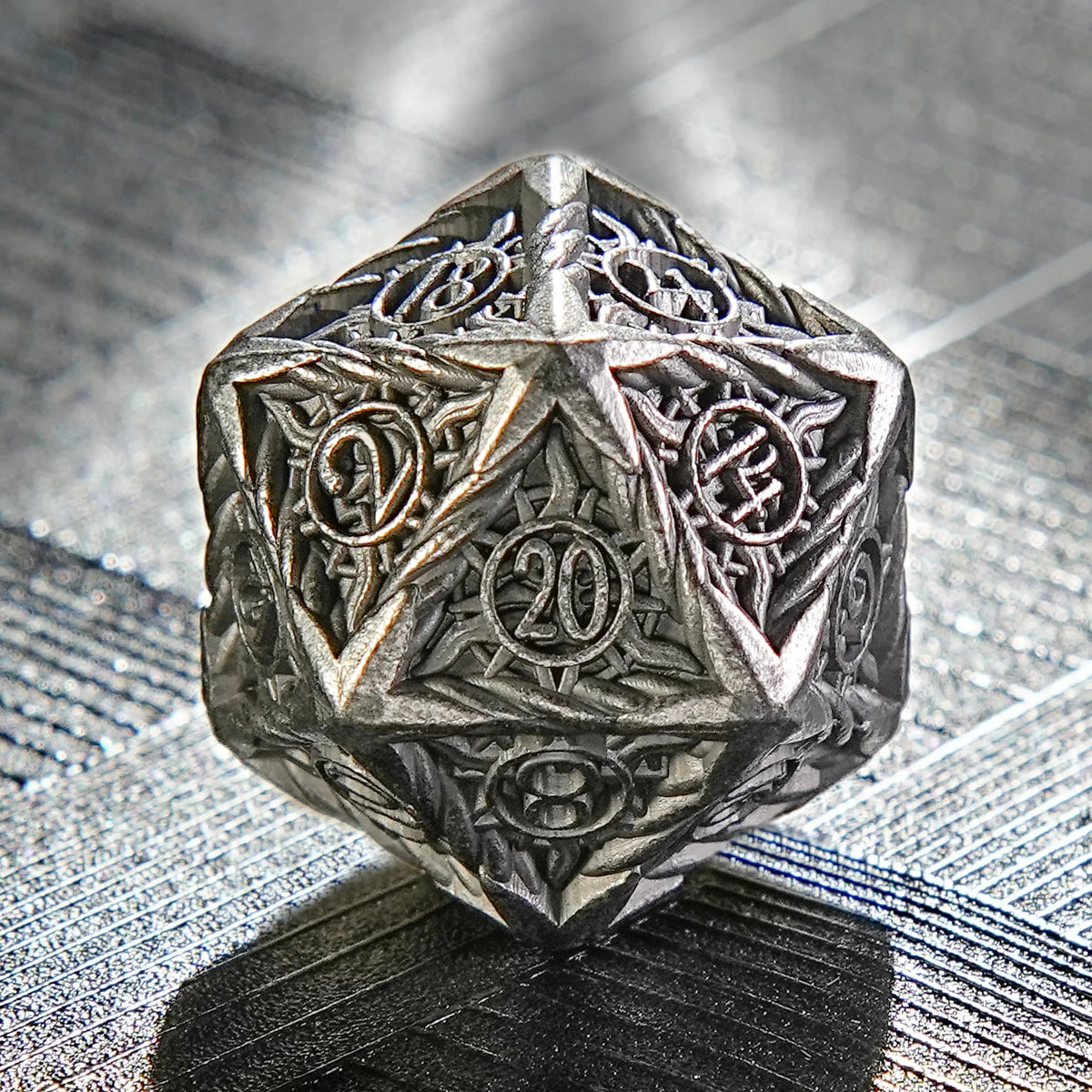Ancient Nickel Metal DND Dice Set – DND Antique Nickel Sun Metal Polyhedron Dice Set