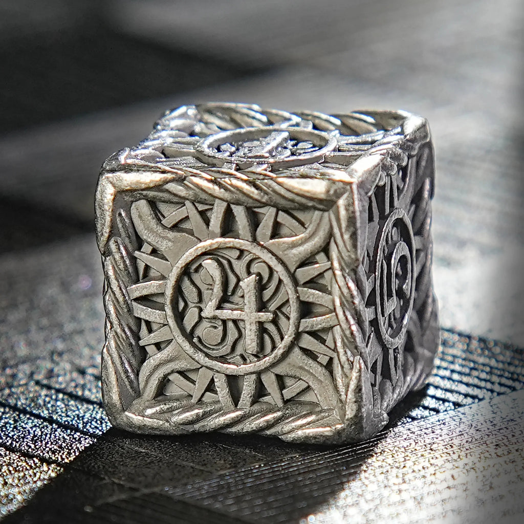 Ancient Nickel Metal DND Dice Set – DND Antique Nickel Sun Metal Polyhedron Dice Set