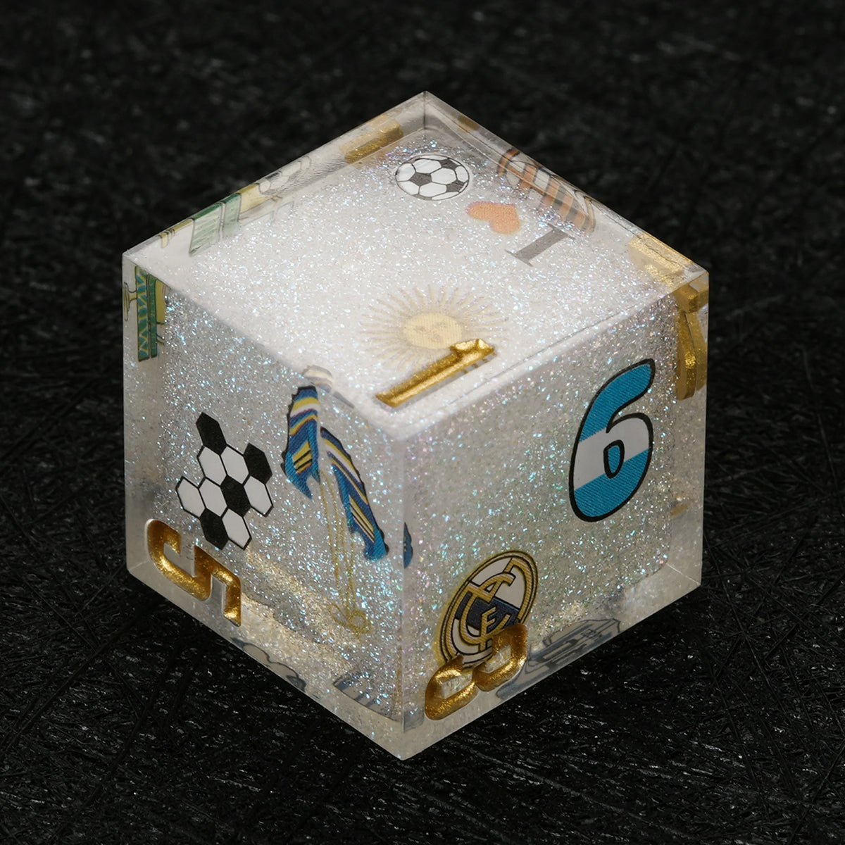 Argentina Soccer Resin RPG Dice Set – Glitter – alternate product view