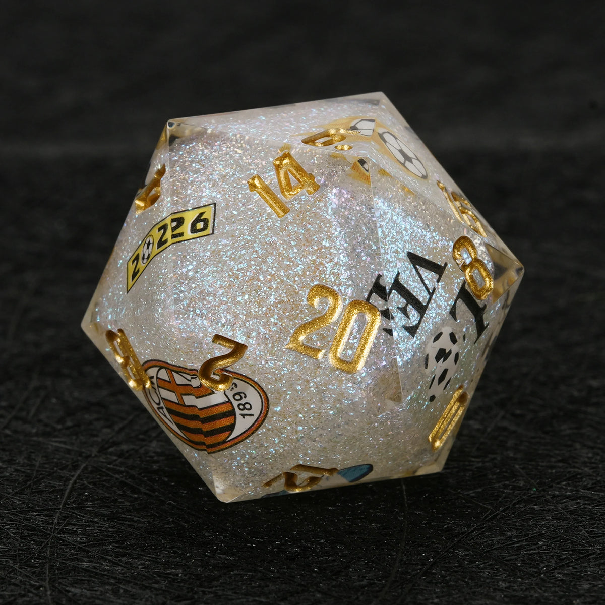 Argentina Soccer Resin RPG Dice Set – Glitter – alternate product view