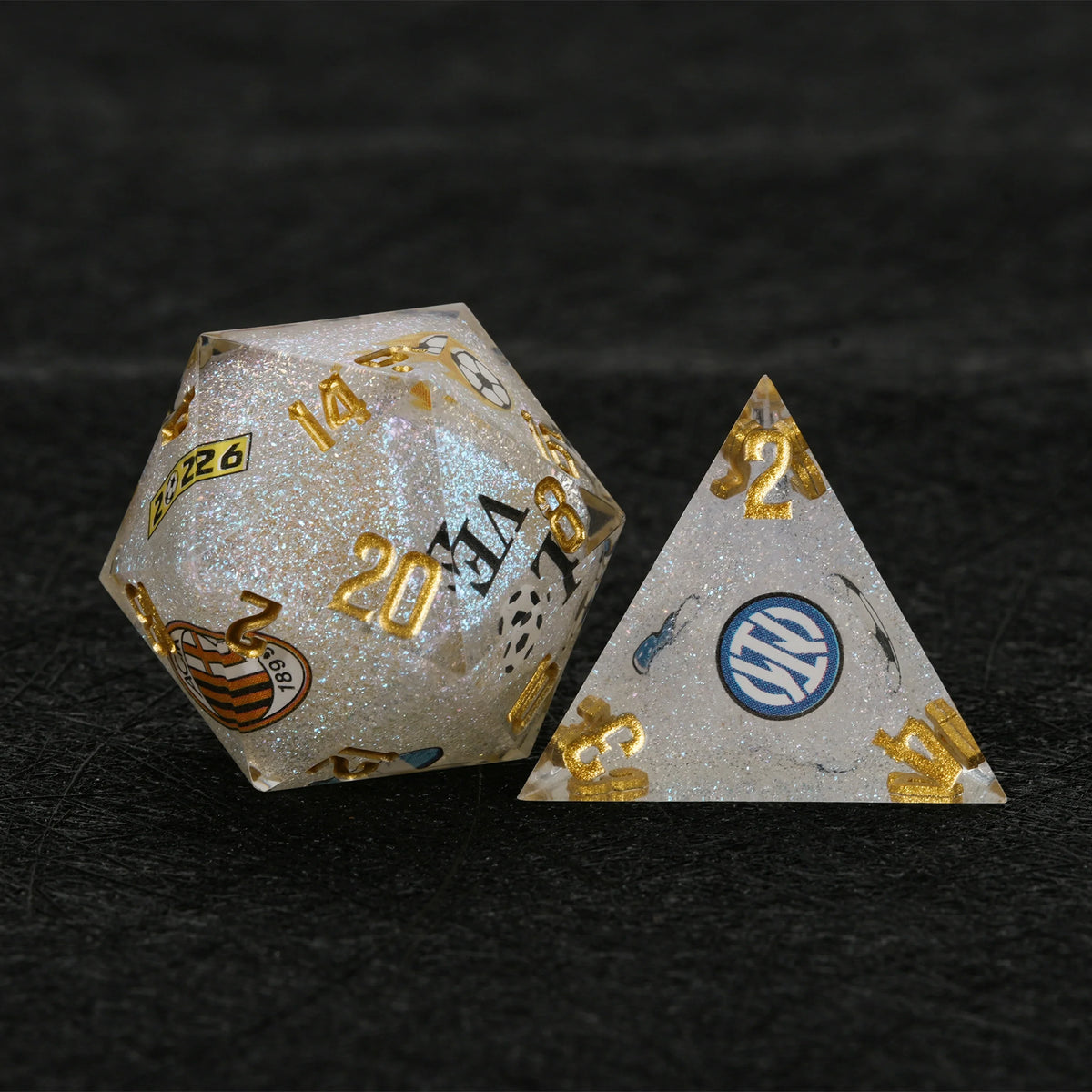 Argentina Soccer Resin RPG Dice Set – Glitter – alternate product view