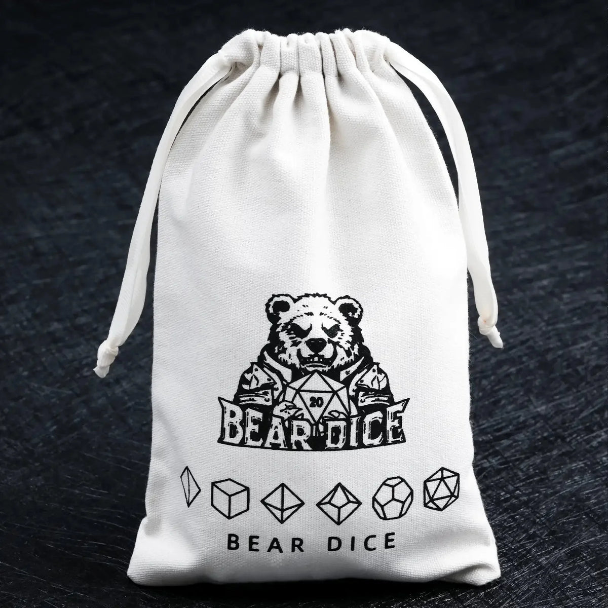 Bags Logo Dice Bag – 's white canvas drawstring dice bag holds 1-3 sets of standard-sized D&D dice