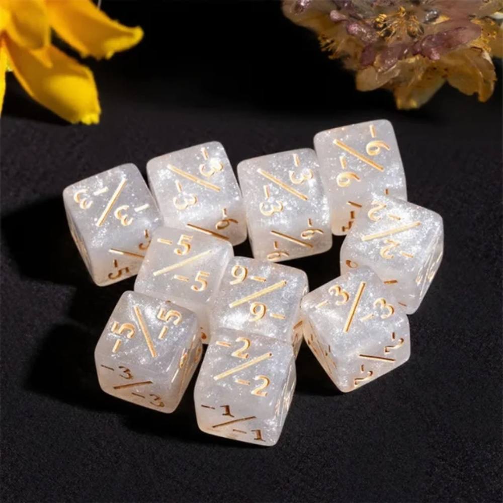 Baldurs Gate Acrylic DND Dice – Glitter – DND dice 12mm glitter D6RPG Baldur's Gate Cthulhu 6 - sided dice