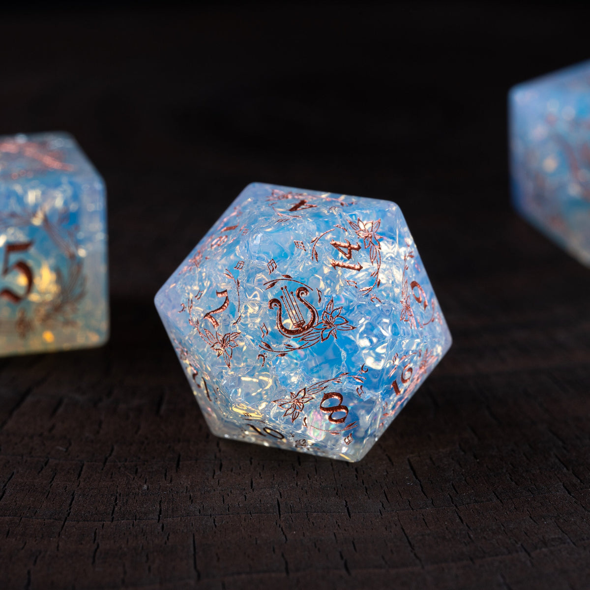 Bard Gemstone DND Dice Set – Harp Opal – alternate product view