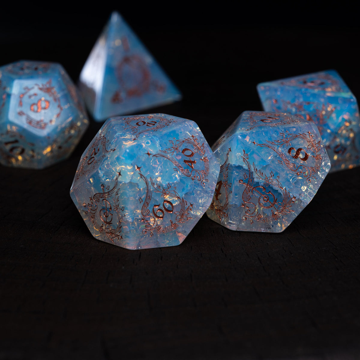 Bard Gemstone DND Dice Set – Harp Opal – alternate product view