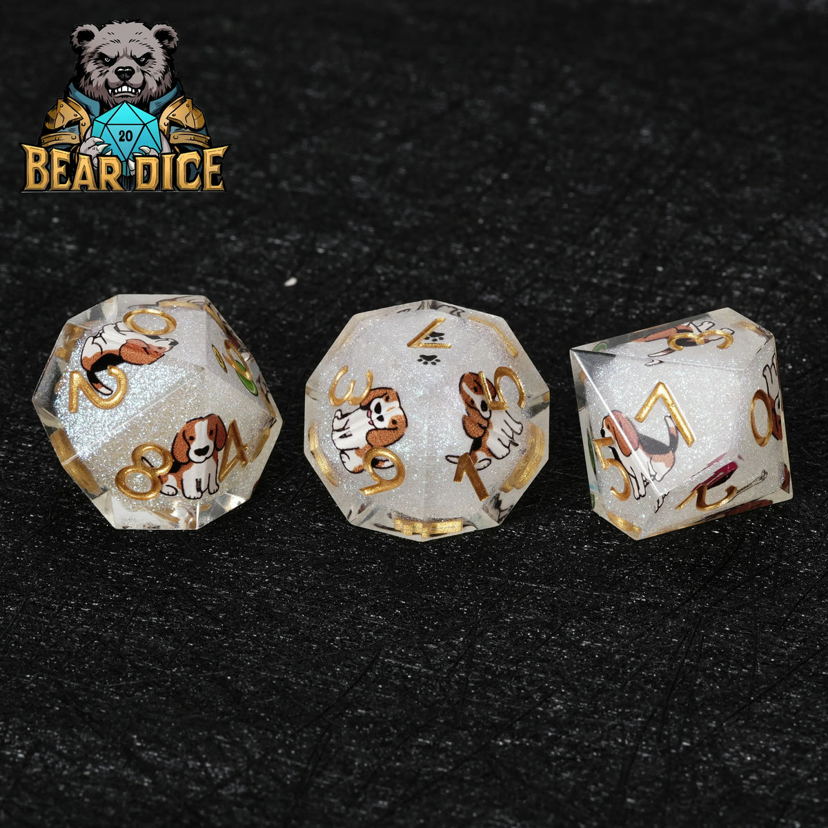 Beagle Glitter Resin D10 Dice – alternate product view