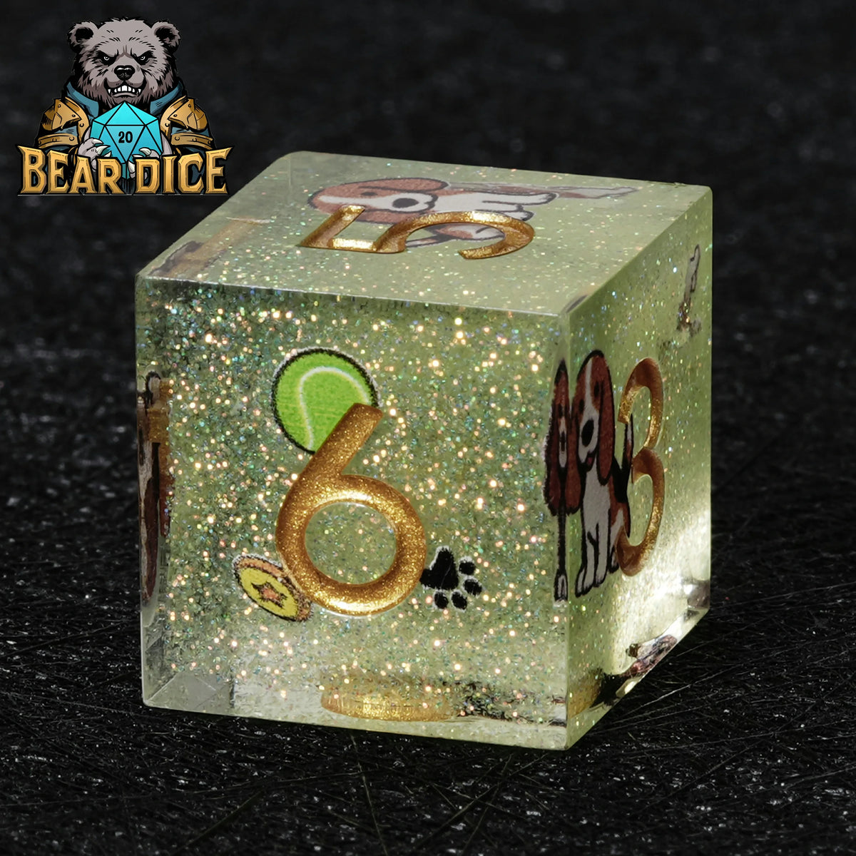Beagle Glitter Resin D6 Die – alternate product view