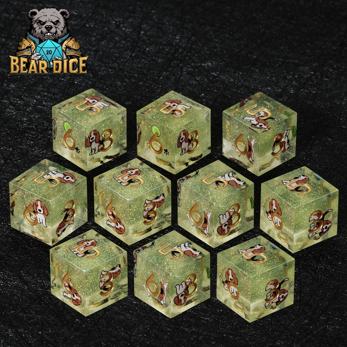 Beagle Glitter Resin D6 Die – alternate product view