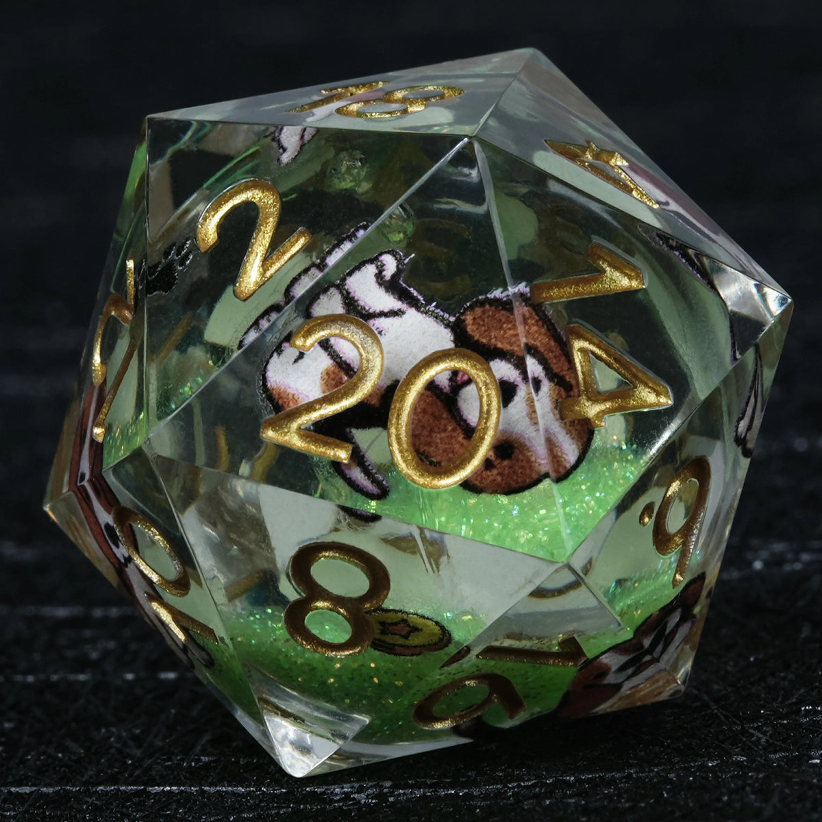 Beagle Liquid Core Dice Set – Gold Numbers – alternate product view