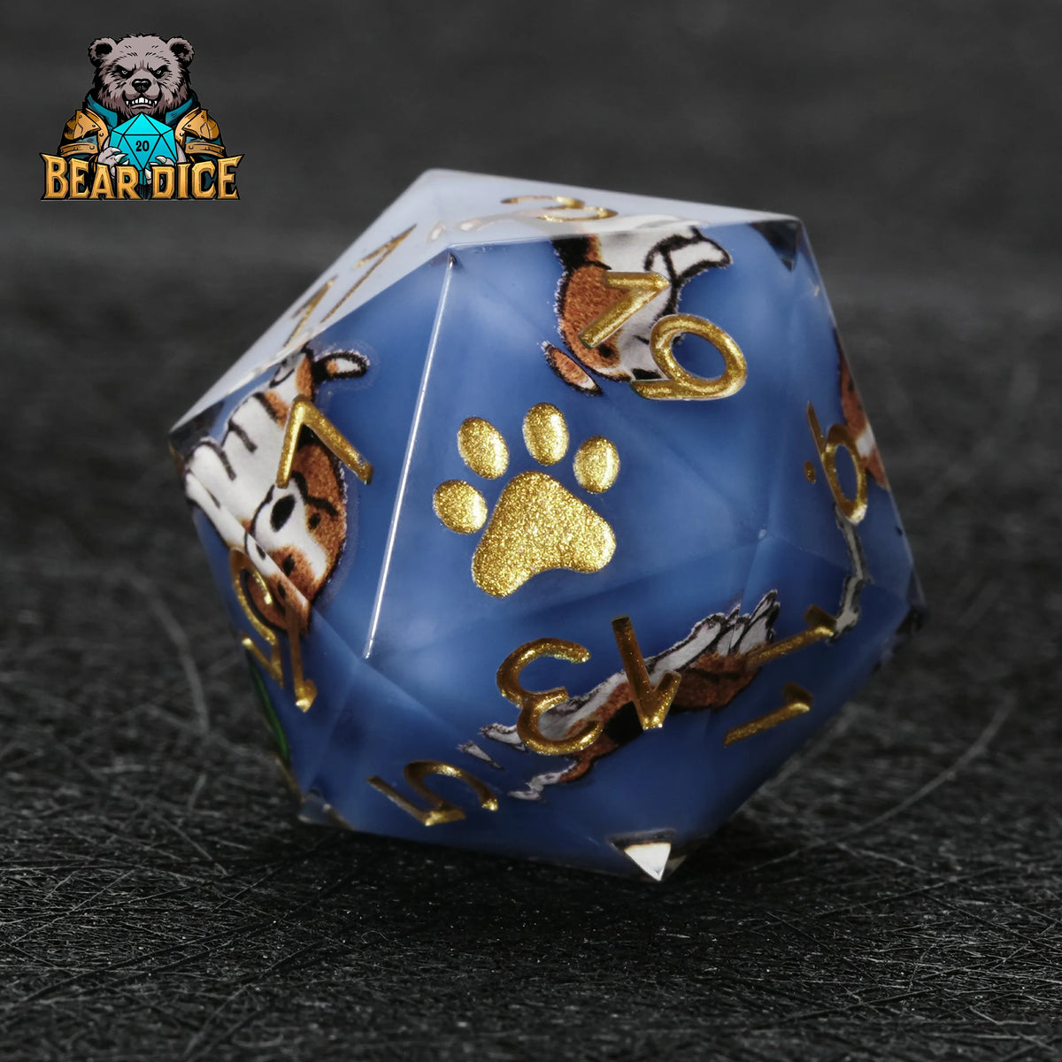 Beagle Resin D20 Die