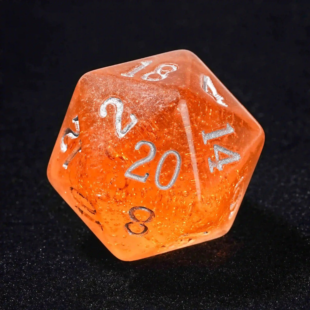 Bee Liquid Core Dice Set – Amber Ale Beer Liquid Core Resin DND Dice Set + Silver Font