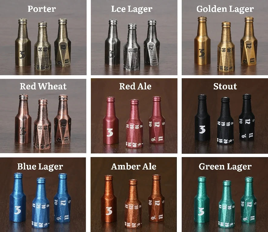 Bee Metal DND Dice Set – Beer Bottle – Kickstarter 1 – Unique Metal Beer Bottle D&D Polyhedral Dice Set (Available in 9