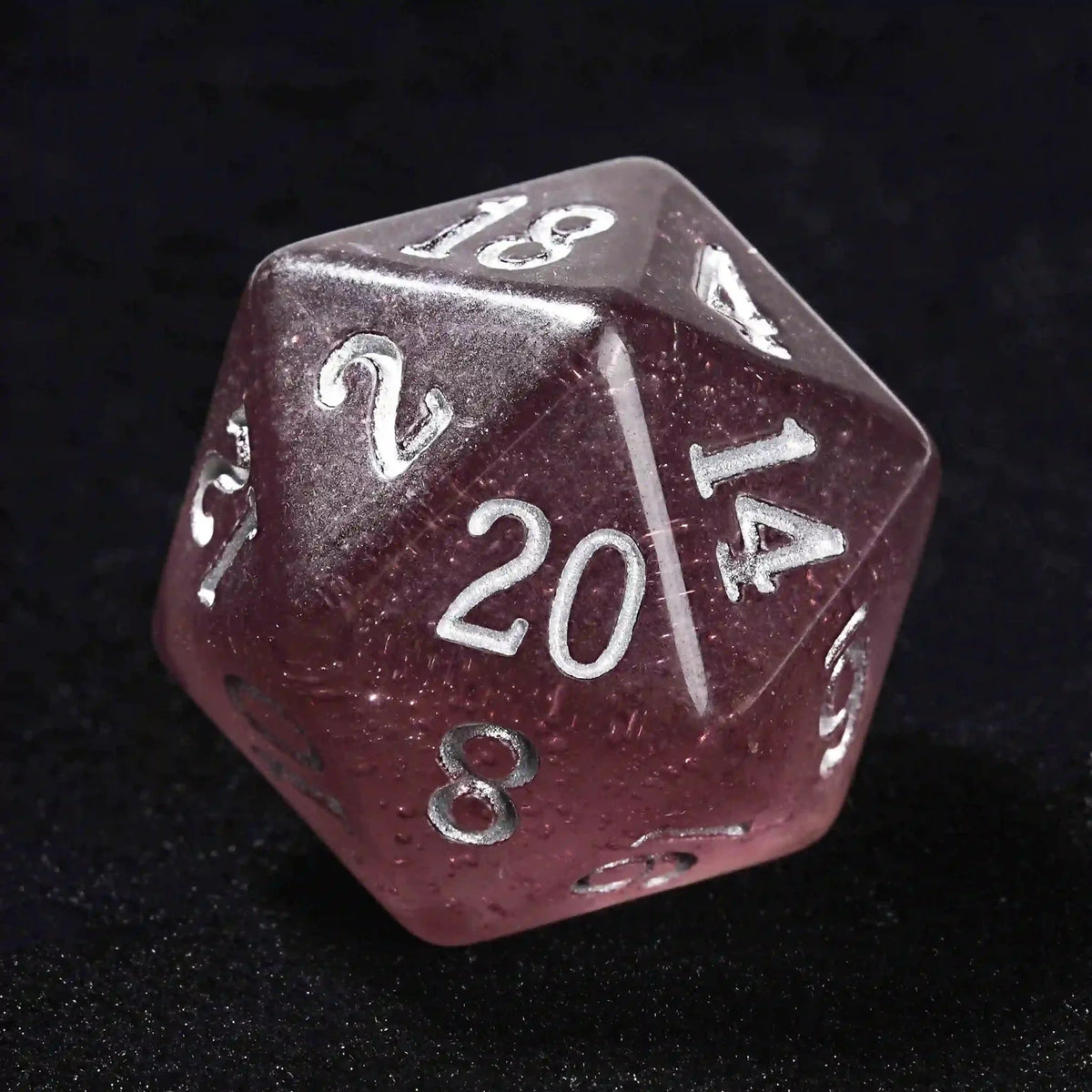 Bee Resin DND Dice Set – Dark Beer – Polyhedron dnd Stout Resin D20 Dice with Silver Numbers