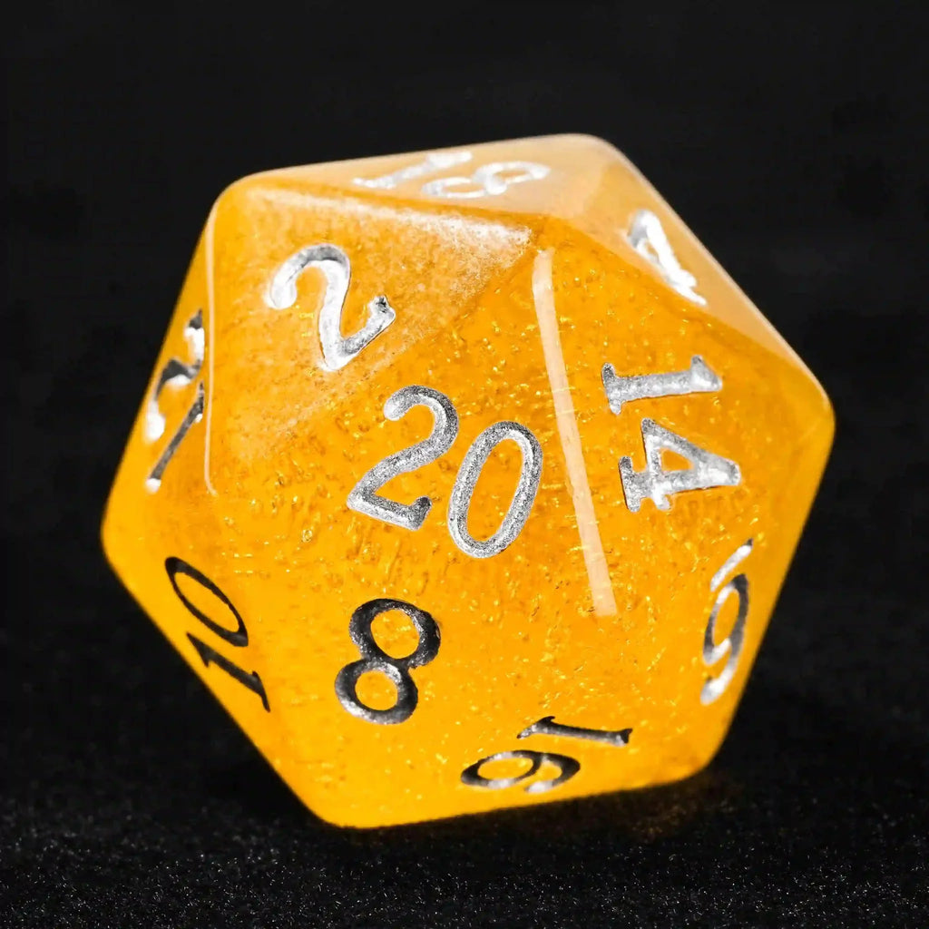 Bee Resin RPG Dice Set – Beer Themed – Budweiser Yellow Beer Resin Dice Set: Rolling for a Golden Happy Hour