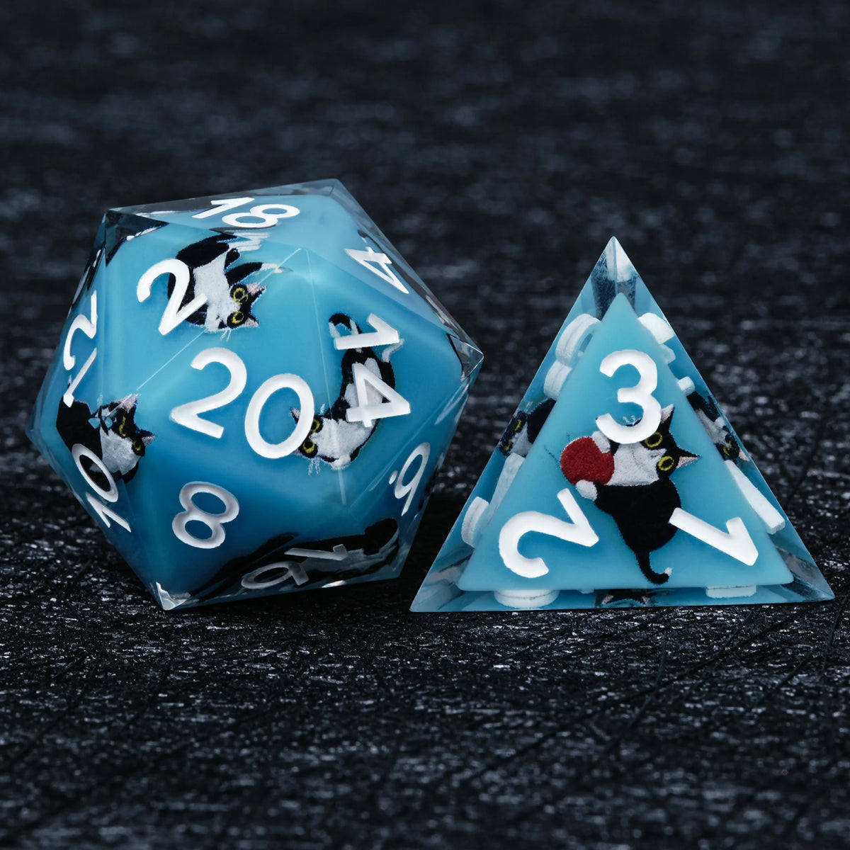 Black Cat Resin DND Dice Set – alternate product view