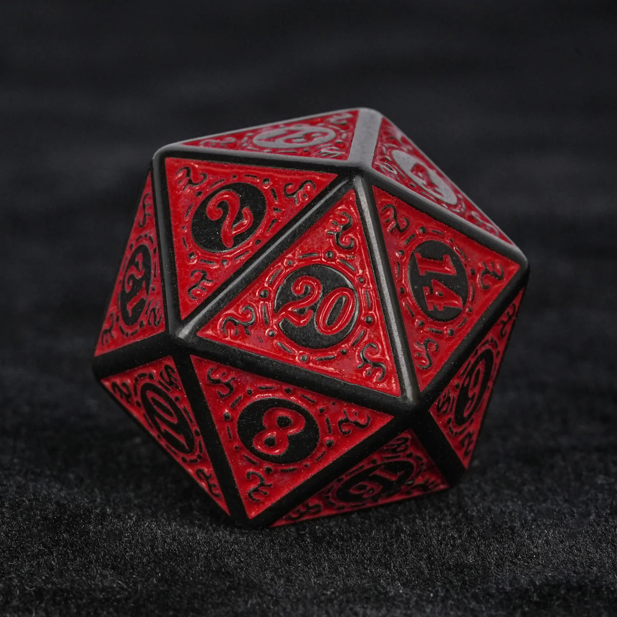 Black Red Magic Acrylic DND Dice Set – Black and red magic pattern acrylic DND dice set
