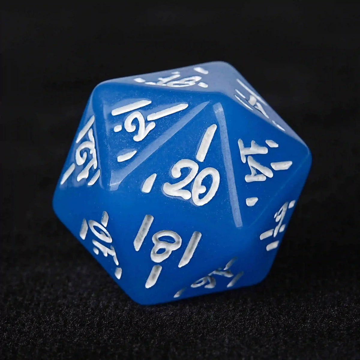 Blue Christmas Acrylic DND Dice Set – White Runes – Blue Christmas Theme Acrylic DND Dice Set + White Runes