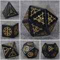 Blue Goldstone Glass Dice Set – Star Array