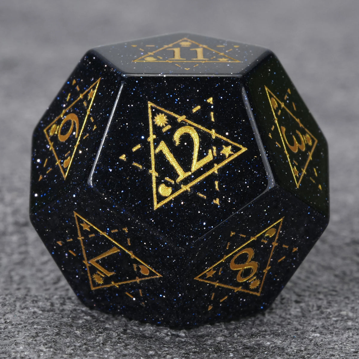 Blue Goldstone Glass Dice Set – Star Array – alternate product view