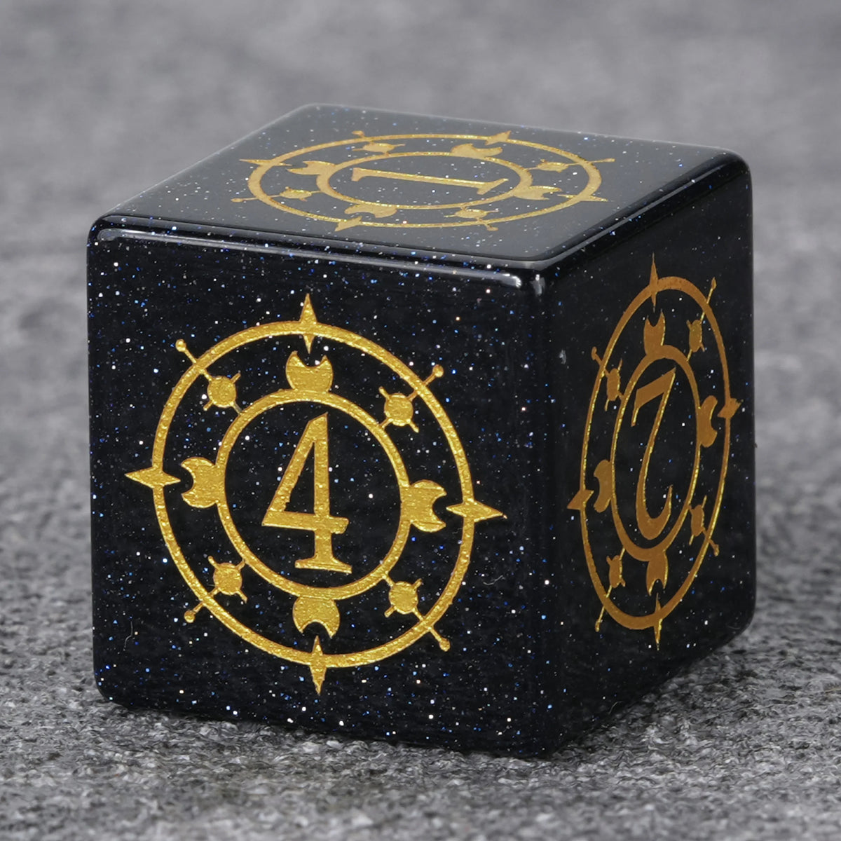 Blue Goldstone Glass Dice Set – Star Array – alternate product view