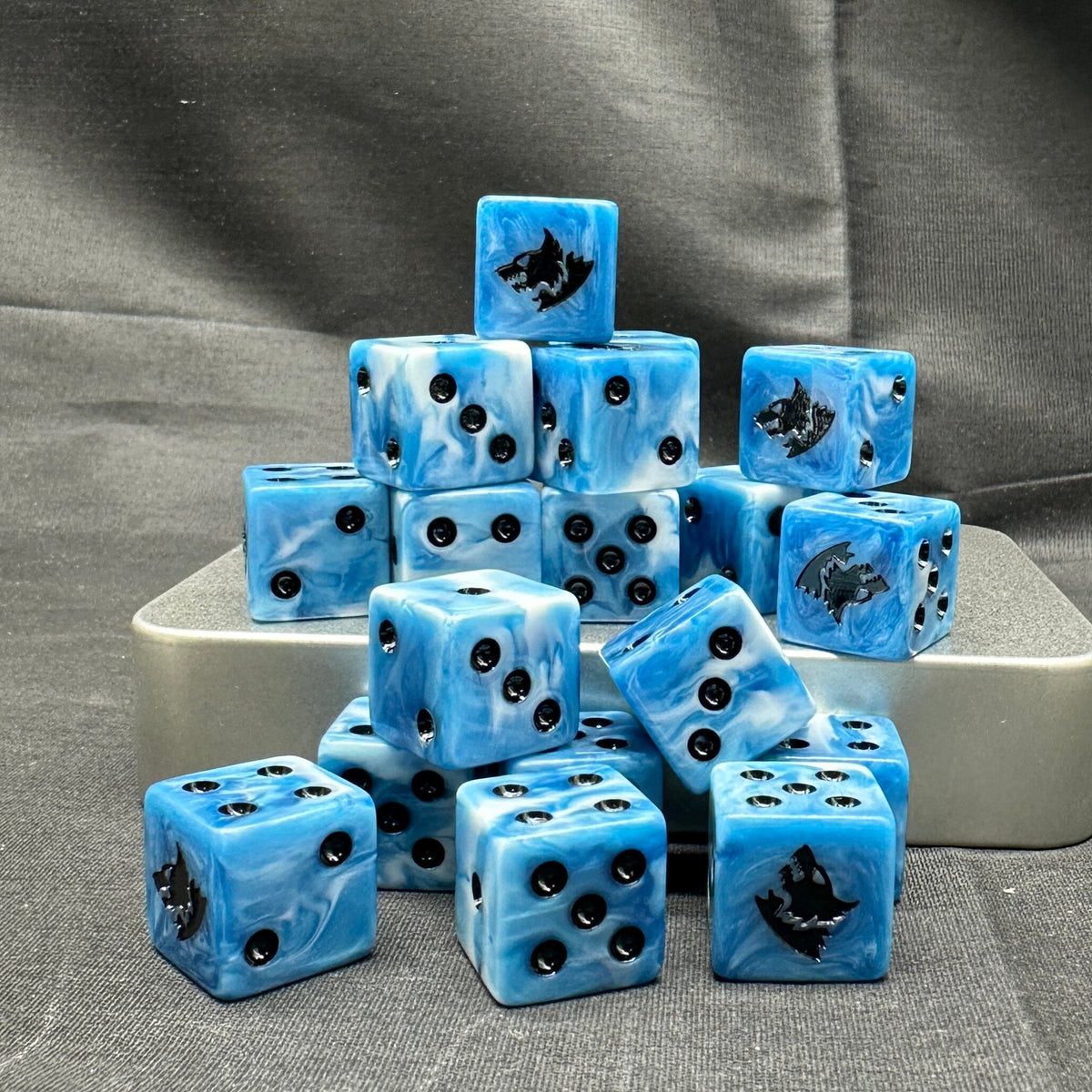 Blue Marble Acrylic D6 Dice Set