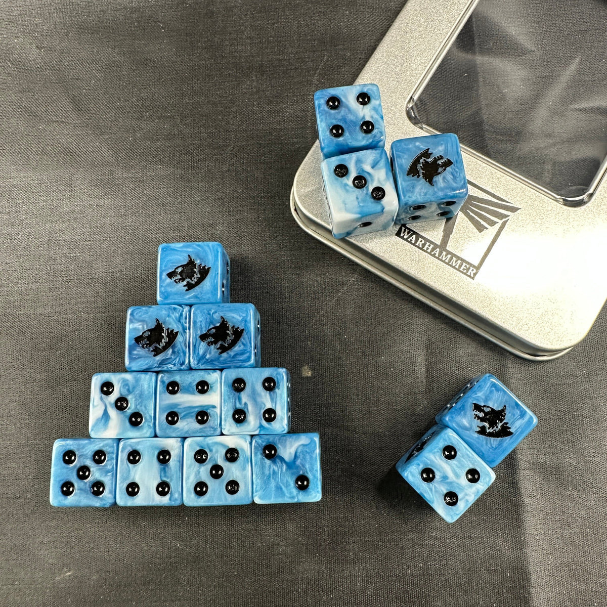 Blue Marble Acrylic D6 Dice Set – alternate product view